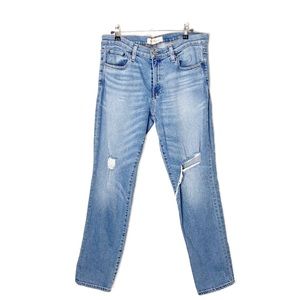 Gap Mid Rise Classic Real Straight Distressed Jeans